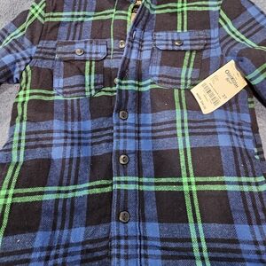 OshKosh B'gosh Toddler Boys Blue and Green Checkered Shirt
